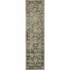 2' X 8' Green And Brown Floral Runner Rug