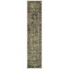 12' Runner Green Power Loom Runner Rug