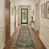 12' Runner Green Power Loom Runner Rug