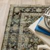 10' X 14' Green And Brown Floral Area Rug