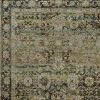 10' X 14' Green And Brown Floral Area Rug