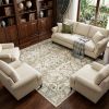 10' X 14' Beige And Ivory Medallion Area Rug