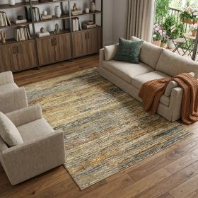 10' X 14' Gold And Green Abstract Area Rug