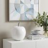 13" White Aluminum Decorative Apple Tabletop Sculpture