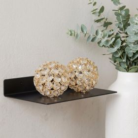 Set Of 2  3" Polished Spheres In Brilliant Shiny Luster Finished And Golden Frame