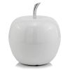 6" White Aluminum Decorative Apple Tabletop Sculpture