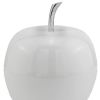 6" White Aluminum Decorative Apple Tabletop Sculpture