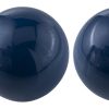 Set Of 2 Blue Aluminum Decorative Spheres 3'