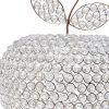 14" Silver Faux Crystal Apple Sculpture