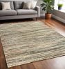 5' X 8' Ivory Sage Abtract Lines Indoor Area Rug