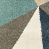 5' X 7' Blue Green Beige Retro Wedge Indoor Indoor Area Rug