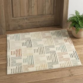 2' X 3' Ivory Multi Neutral Tone Scratch Indoor Accent Rug
