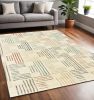 5' X 7' Ivory Multi Neutral Tone Scratch Indoor Area Rug