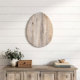 18" Rustic Farmhouse Gray Wooden Large Egg