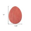 12" Farmhouse Red Wooden Large Egg
