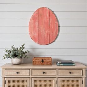 18" Rustic Farmhouse Red Wooden Large Egg