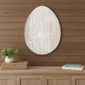 18" Rustic Farmhouse White Wash Wood Large Egg