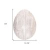 18" Rustic Farmhouse White Wash Wood Large Egg