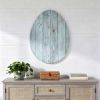 24" Rustic Farmhouse Turquoise Wood Large Egg
