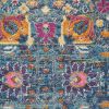 2' X 3' Blue And Orange Floral Power Loom Area Rug