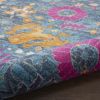 2' X 3' Blue And Orange Floral Power Loom Area Rug