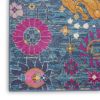 4' X 6' Blue And Orange Floral Power Loom Area Rug