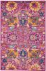 2' X 3' Fuchsia Floral Power Loom Area Rug