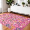 4' X 6' Fuchsia Floral Power Loom Area Rug