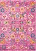 5' X 7' Fuchsia Floral Power Loom Area Rug