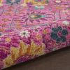 5' X 7' Fuchsia Floral Power Loom Area Rug