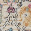 2' X 3' Orange And Ivory Floral Power Loom Area Rug