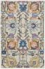 2' X 3' Orange And Ivory Floral Power Loom Area Rug