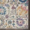 10' Orange And Ivory Floral Power Loom Runner Rug