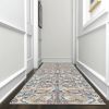 10' Orange And Ivory Floral Power Loom Runner Rug