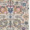 10' Orange And Ivory Floral Power Loom Runner Rug
