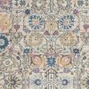 4' X 6' Orange And Ivory Floral Power Loom Area Rug