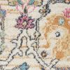 5' X 7' Orange And Ivory Floral Power Loom Area Rug