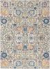 5' X 7' Orange And Ivory Floral Power Loom Area Rug