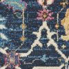 5' X 7' Navy Blue Floral Power Loom Area Rug