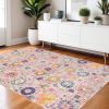 4' X 6' Silver Floral Power Loom Area Rug