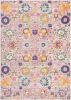 4' X 6' Silver Floral Power Loom Area Rug