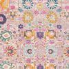 4' X 6' Silver Floral Power Loom Area Rug