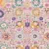 4' X 6' Silver Floral Power Loom Area Rug