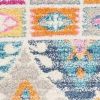 4' X 6' Blue And Pink Ogee Power Loom Area Rug