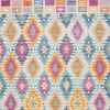 4' X 6' Blue And Pink Ogee Power Loom Area Rug
