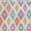 5' X 7' Blue And Pink Ogee Power Loom Area Rug