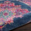 5' Blue Round Power Loom Area Rug