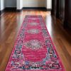 10' Fuchsia Power Loom Runner Rug