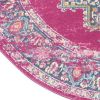 4' Fuchsia Round Power Loom Area Rug
