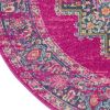 5' Fuchsia Round Power Loom Area Rug